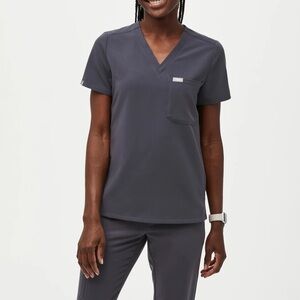 FIGS Charcoal Catarina One Pocket Scrub Top